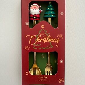Christmas Stainless Steel Fork and Spoon Set